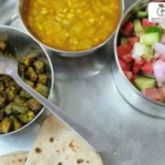 Weight loss meal plate with bhendi sabji, salad and dal