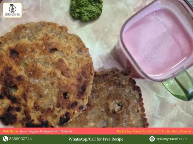 Jowar Veggies Thalipeeth with Solkadhi - Anti Inflammatory Dish by Dt. Foram Modi