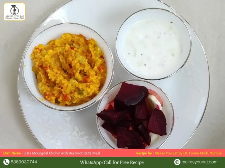 Oats Moongdal Khichdi Meal plate.