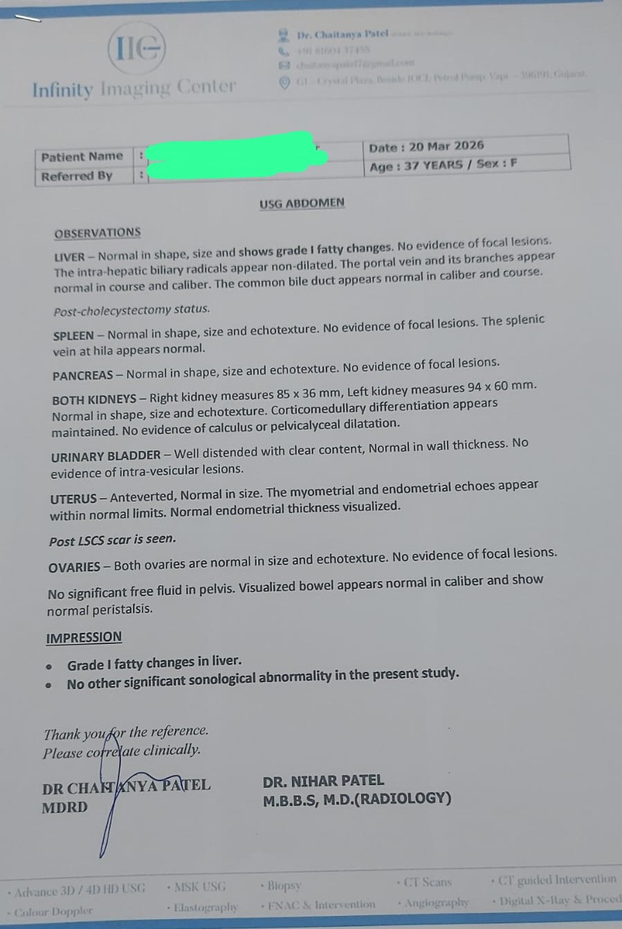Fatty liver pathology reports after 3 months of Liver diet plan.