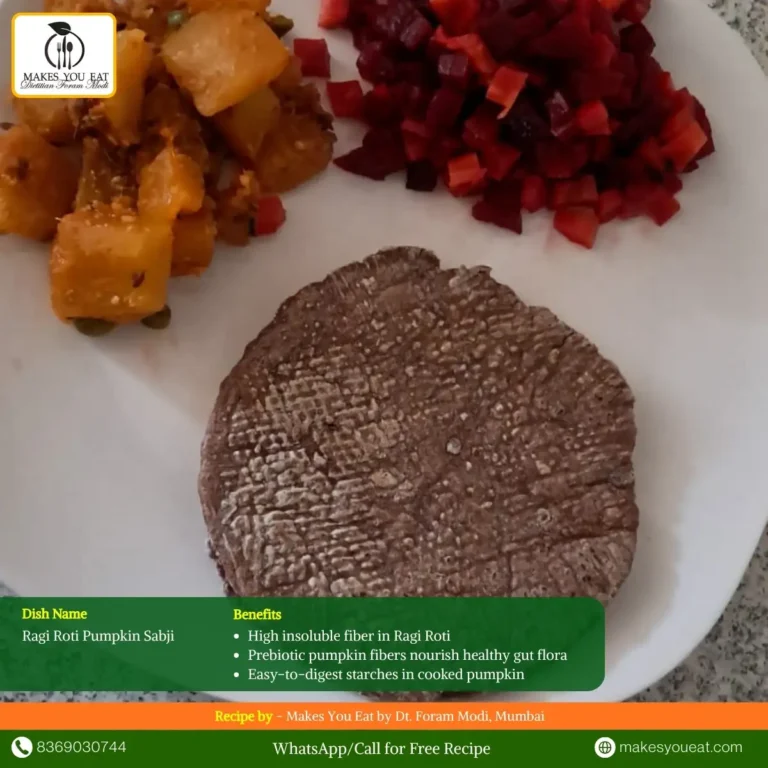 Ragi Roti Pumpkin Sabji - Gut Healthy Dish