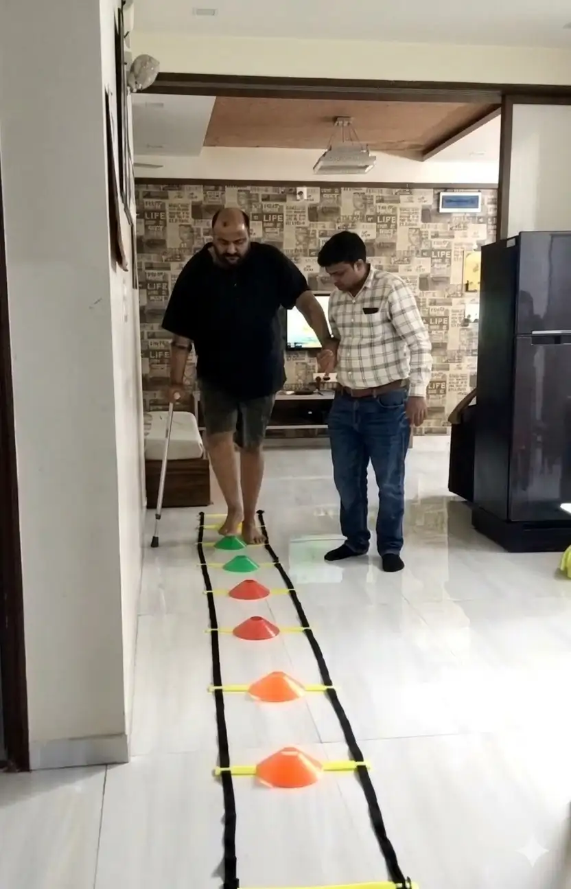 Paras bhai doing physiotherapy after paralysis