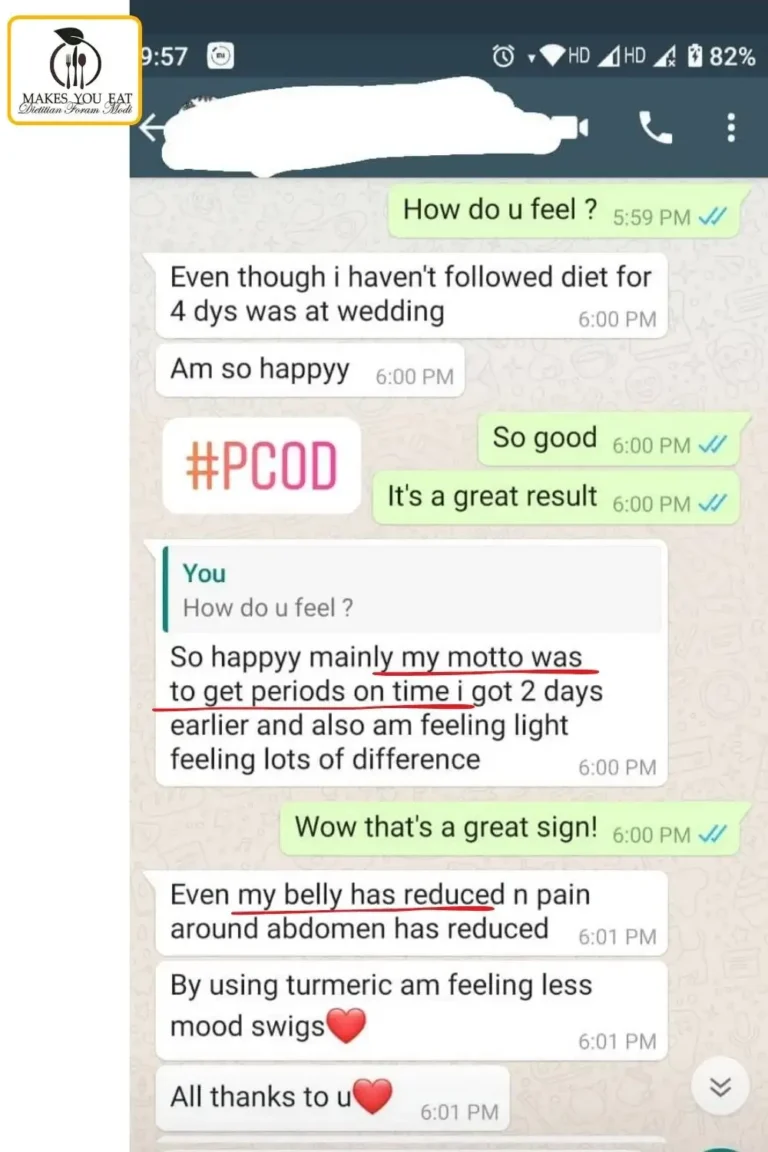 PCOD PMOS Diet Plan WhatsApp Feedback of Dt. Foram Modi - 6