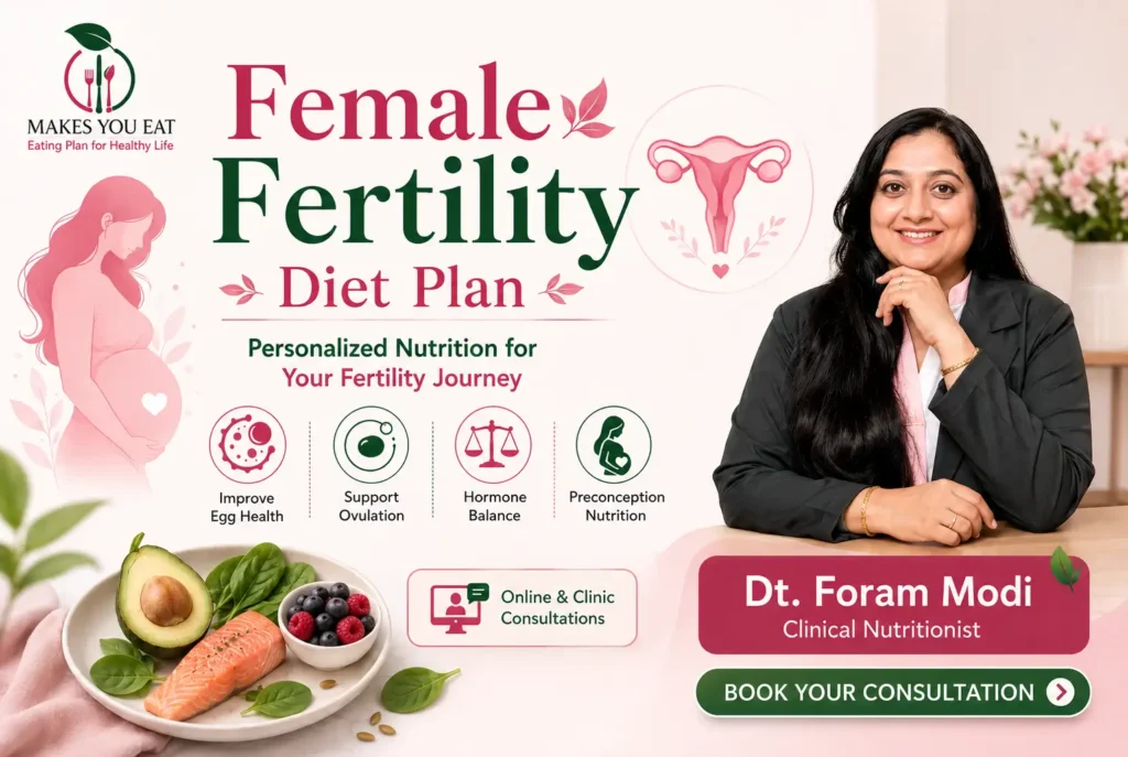 Female fertility Indian diet plan by Dt. Foram Modi