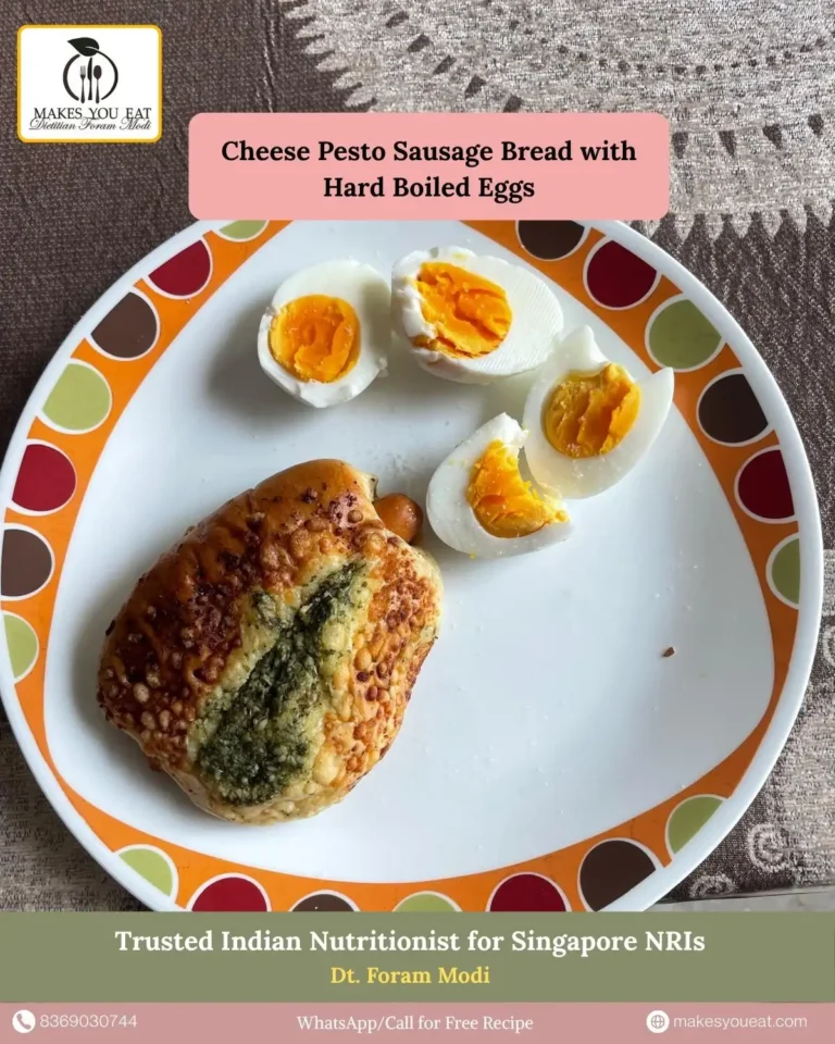 Cheese Pesto Sausage Bread with Hard Boiled Eggs Dish