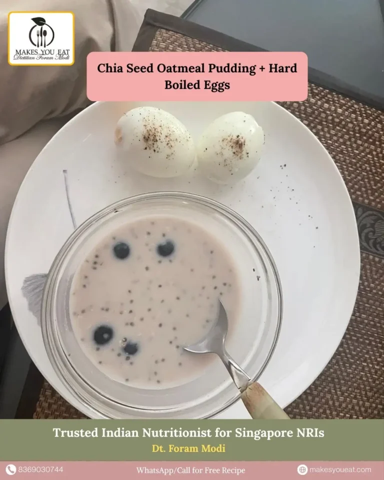 Chia Seed Oatmeal Pudding + Hard Boiled Eggs Dish
