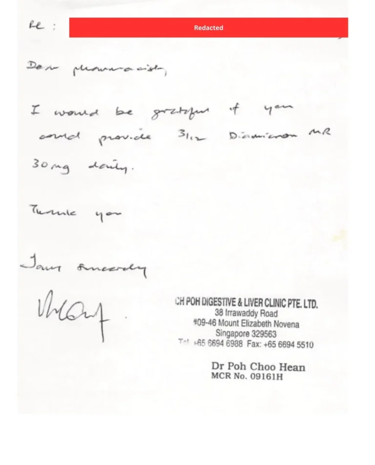 Doctors formal prescription to reduce Diamicron MR tablet to 30mg