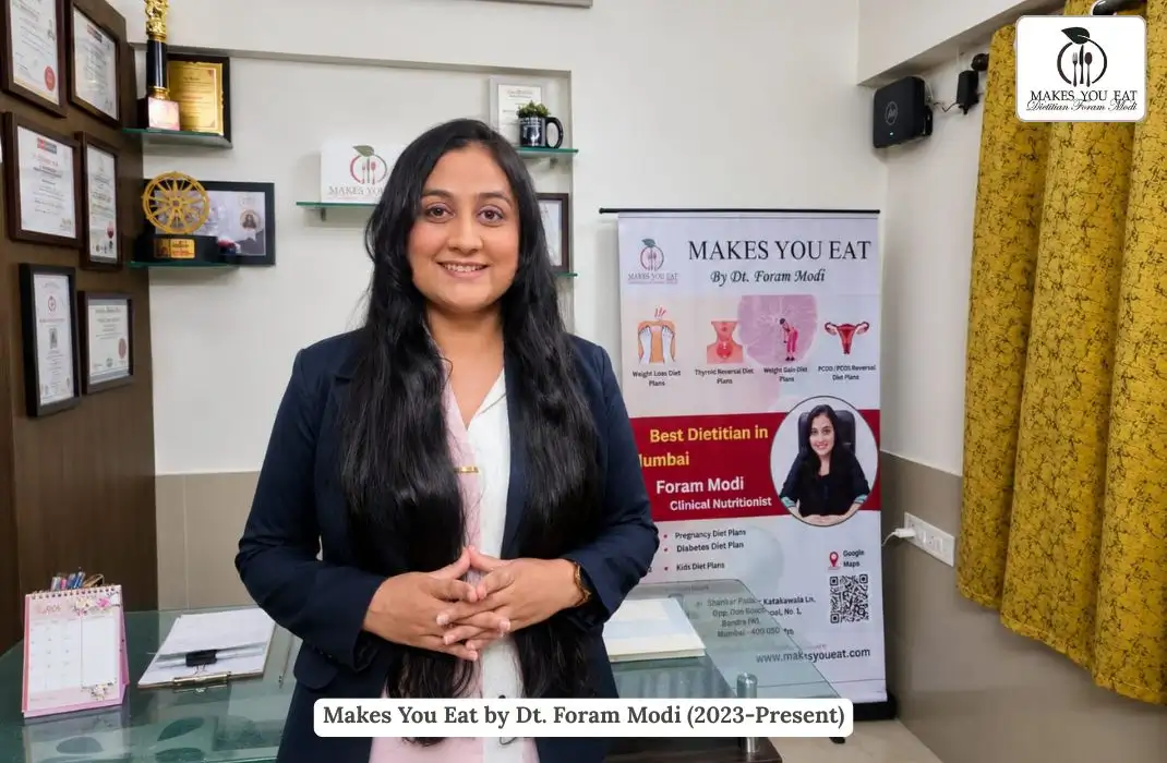 Dt. Foram Modi at her new nutrition clinic - Makes You Eat by Dt. Foram Modi in Mumbai.