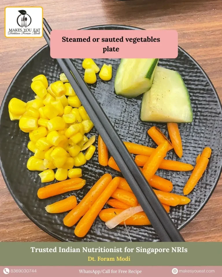 Steamed or sauted vegetables plate