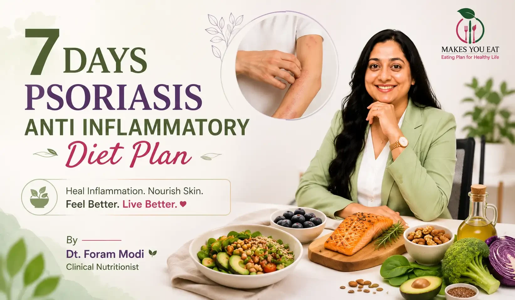 7 Days Psoriasis Anti Inflammatory Diet Plan in Mumbai India by Dt. Foram Modi