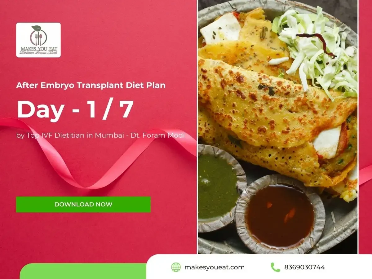 After Embryo Transplant Diet Chart - Day 1 of 7