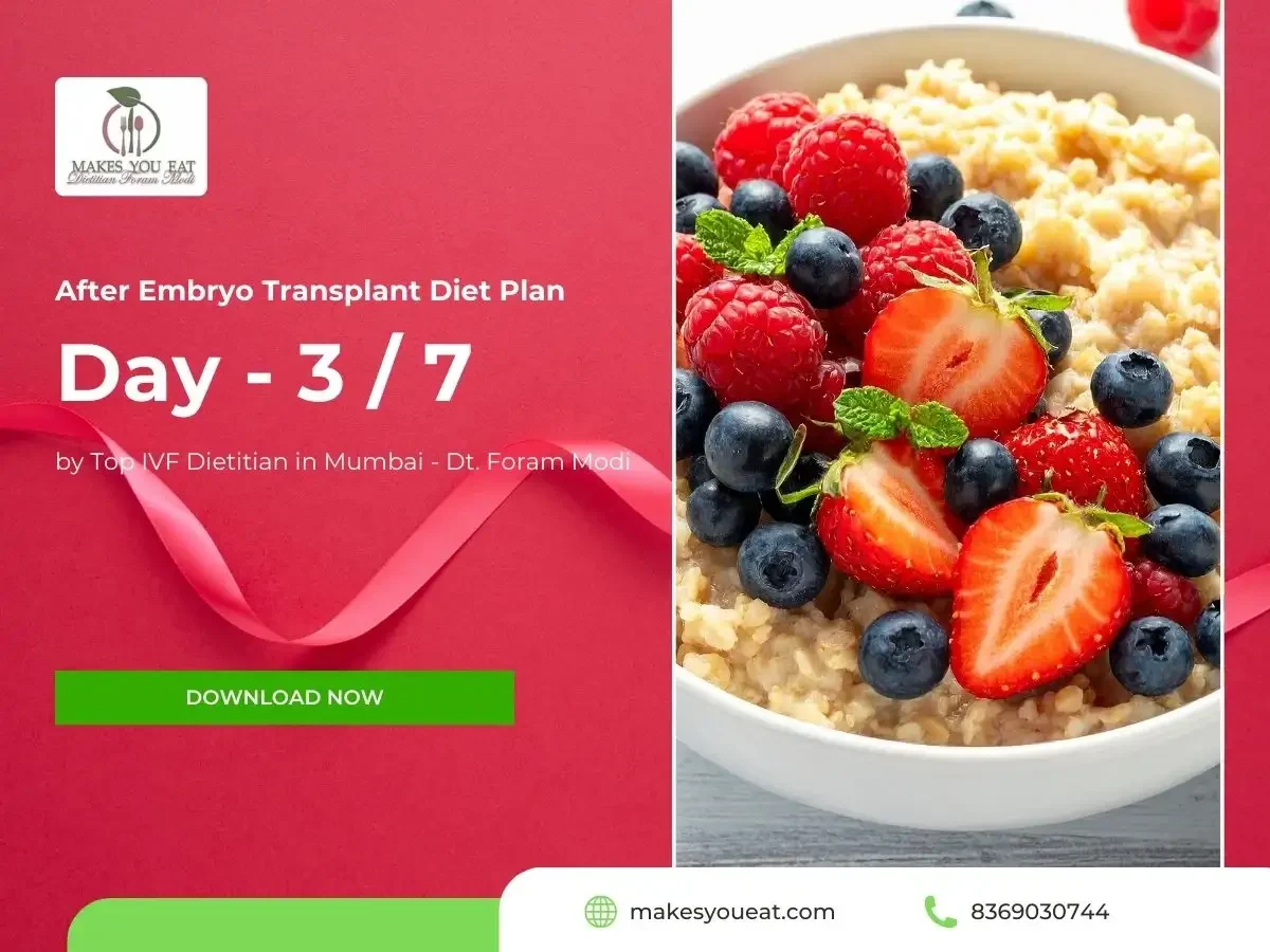 After Embryo Transplant Diet Chart - Day 3 of 7