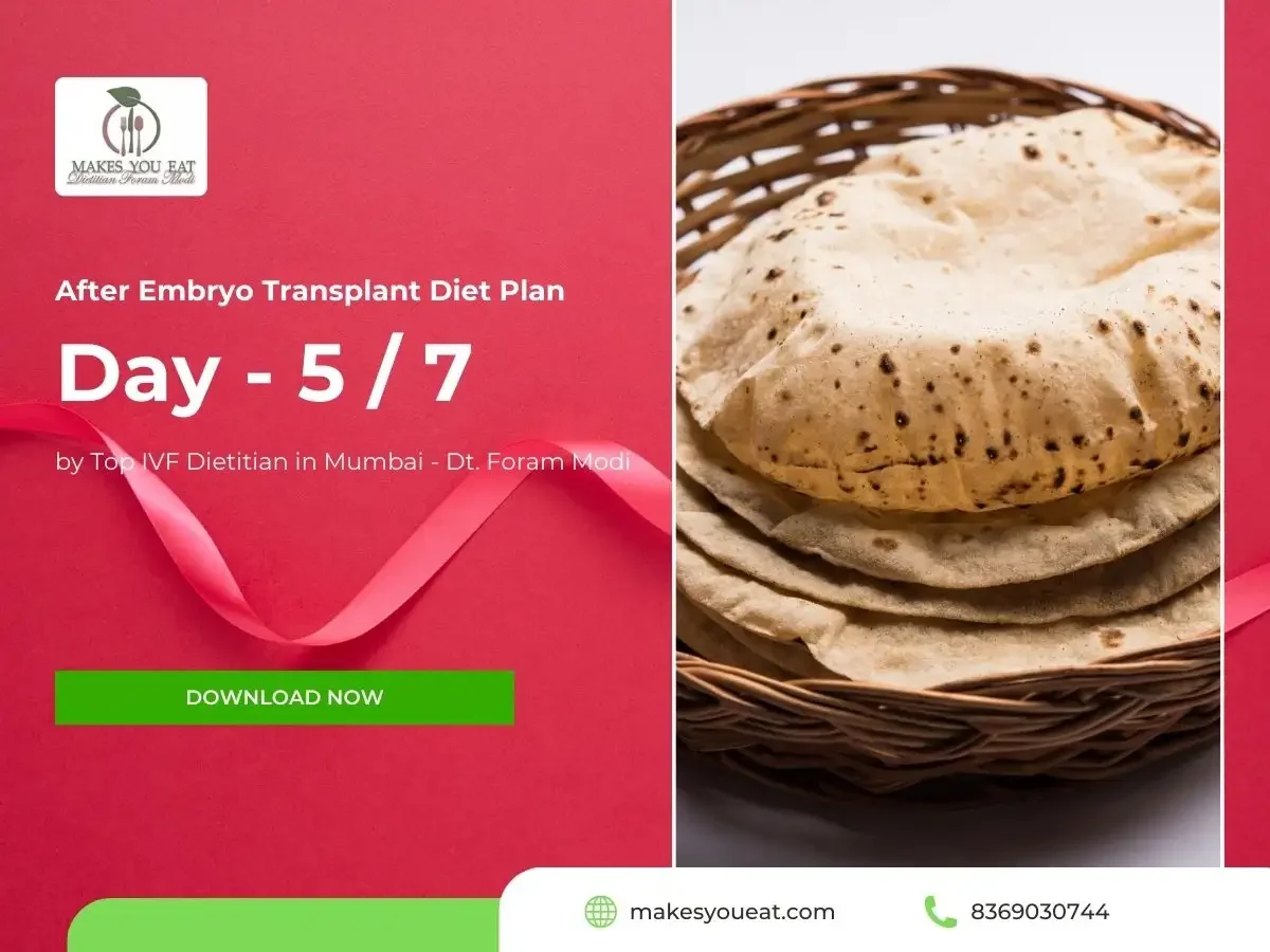 After Embryo Transplant Diet Chart - Day 5 of 7