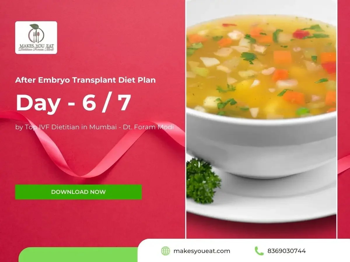 After Embryo Transplant Diet Chart - Day 6 of 7