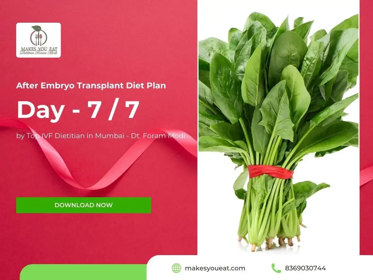 After Embryo Transplant Diet Chart - Day 7 of 7