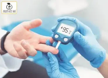 Blood sugar check using digital machine.