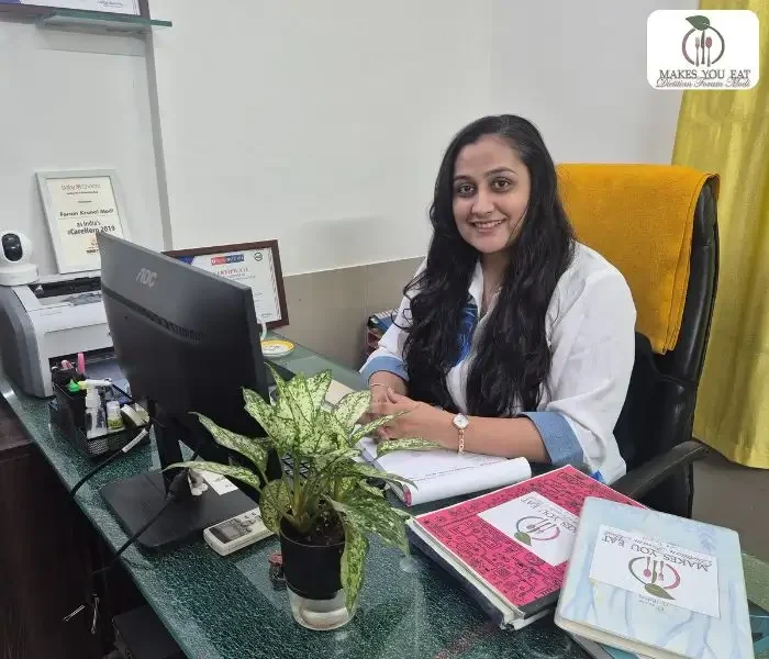 Dietitian Foram Modi at her dietitian clinic in Borivali Mumbai