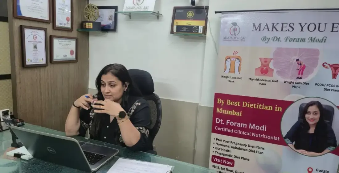 Dt. Foram Modi in online child diet counselling call.