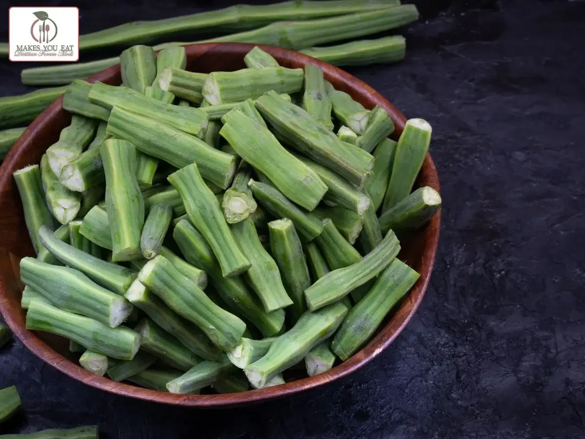 Cut pieces of Moringa in a bowl.