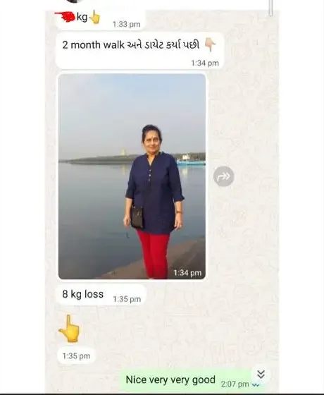 Mrs. Chetana Upadhyay - BJP Leader sharing her diet updates with Dietitian Foram