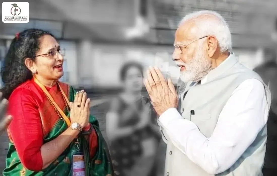 Mrs. Chetana Upadhyay with Hon. Prime Minister Shri Narendra Modi