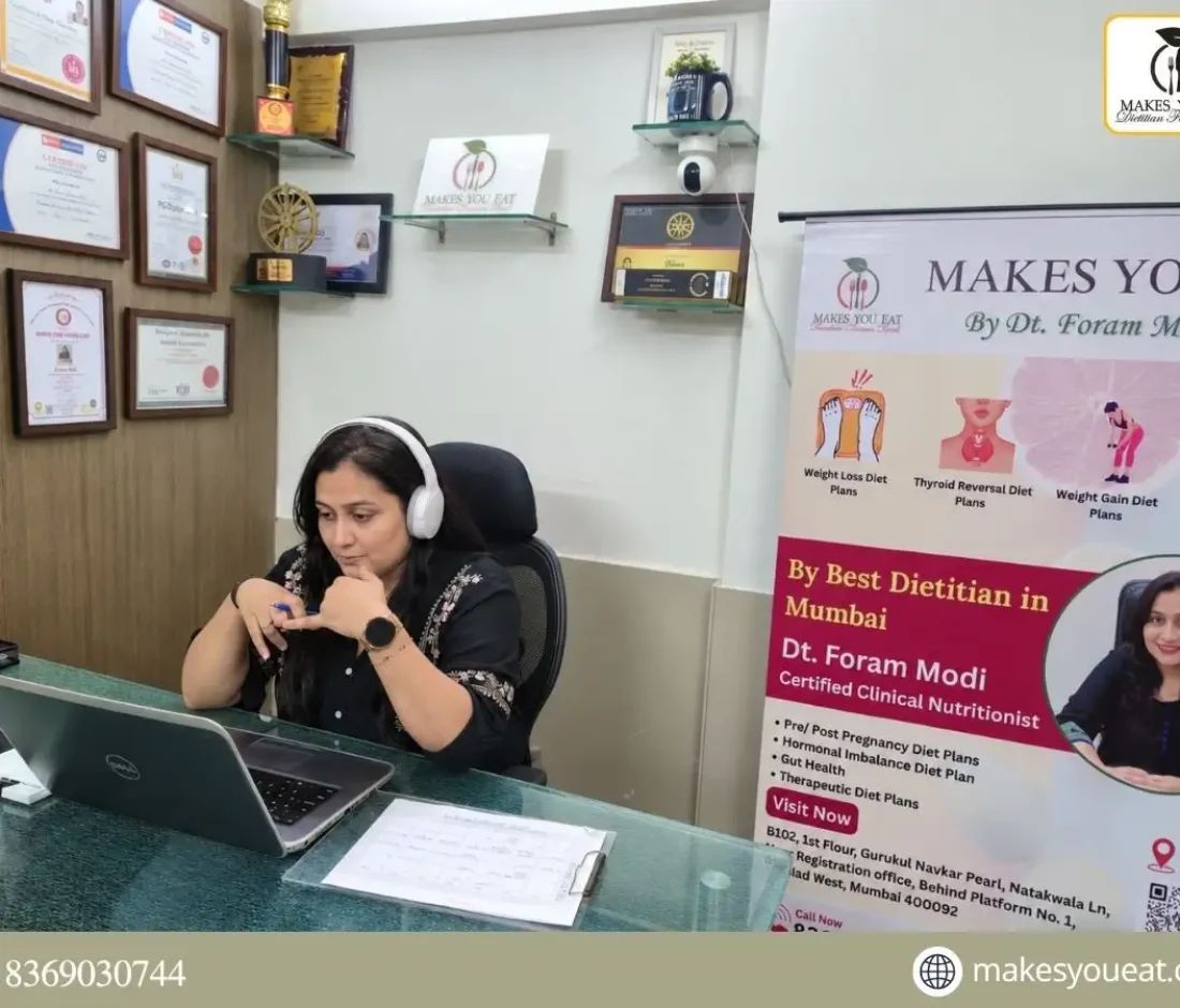 Dt. Foram Modi in online diet consultation call with Qatar NRI Client.