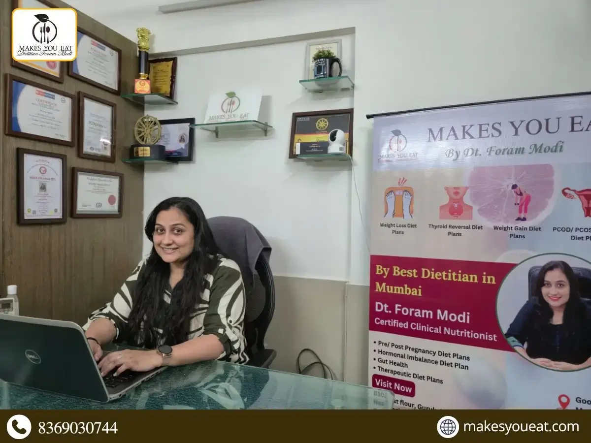 Dt. Foram Modi at her diet clinic.