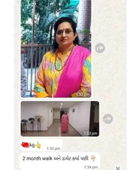 WhatsApp Chat between Celebrity Mrs. Chetana Upadhyay with Celebrity Dietitian Dt. Foram Modi